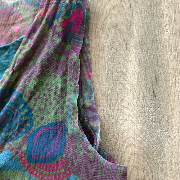 Anthropologie Daisy & Clover Boho Colorful V Neck Blouse - Picture 4 of 5